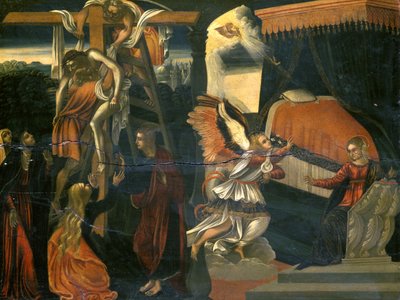 De Annunciatie en de Kruisafneming door Italian School