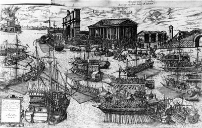 De aankomst van Hendrik III van Frankrijk in de Lido van Venetië op 8 juli 1574, 1591 door Italian School