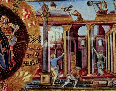 De Kunst van het Bouwen, uit een manuscript over architectuur, Venetiaans door Italian School