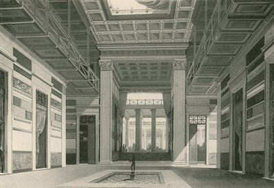 Het atrium van het huis van Cassia zoals het was (gravure) door Italian School