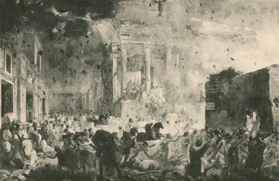 De Vernietiging van Pompeii voor de Tempel van Fortuna door Italian School