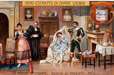 De Ontmaskering van Cherubino, scène uit "De Bruiloft van Figaro" door Wolfgang Amadeus Mozart door Italian School