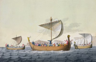 De vloot van Willem de Veroveraar, plaat 8 uit De geschiedenis van de naties door Italian School