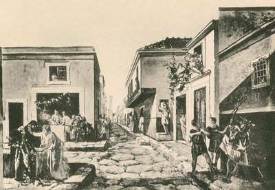 Het Huis van het Hangende Balkon zoals het was door Italian School