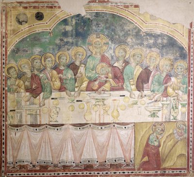 Het Laatste Avondmaal en de Agonie in de Tuin, c.1300 door Italian School