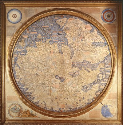 De Mappa Mundi van Fra Mauro, een Camaldolese monnik uit het klooster van San Michele in Murano door Italian School