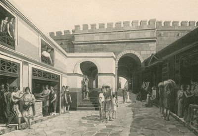De maritieme poort zoals het was (gravure) door Italian School