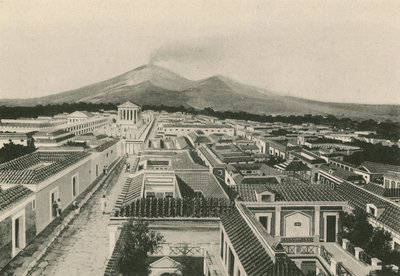 Het Panorama van Pompeii zoals het was door Italian School