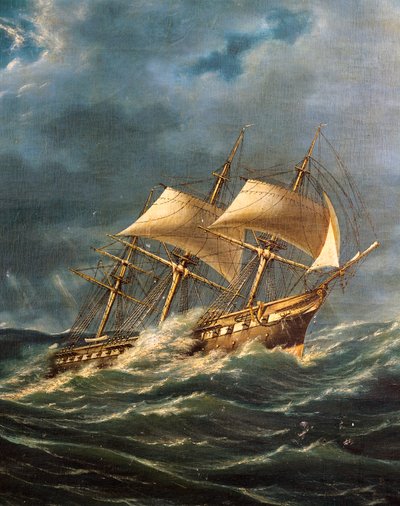 De Princie Umberto stoomschip met schroefpropeller, te water gelaten op 22 augustus door Italian School