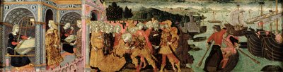 De Terugkeer van Odysseus, cassone paneel, Sienese door Italian School