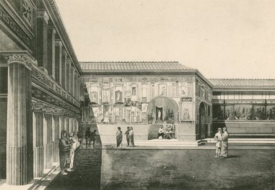 De Stabiaanse Baden - De Binnenplaats van de Stucwerken zoals het was door Italian School