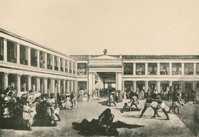 De Stabiaanse Baden - De Worstelingplaats zoals het was door Italian School