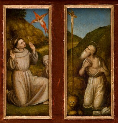 De Stigmatisatie van de Heiligen Franciscus en Hiëronymus, ca. 1480 door Italian School