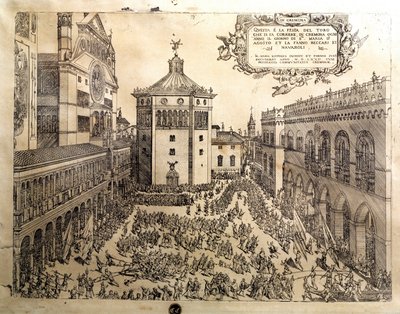 Het Taurusfeest op het Grote Plein van Cremona door Italian School