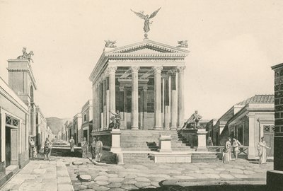 De tempel van Fortuna zoals het was (gravure) door Italian School