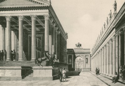 De tempel van Jupiter en de boog van Nero zoals ze waren (gravure) door Italian School