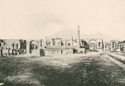 De tempel van Jupiter in het civiele forum zoals het is (gravure) door Italian School