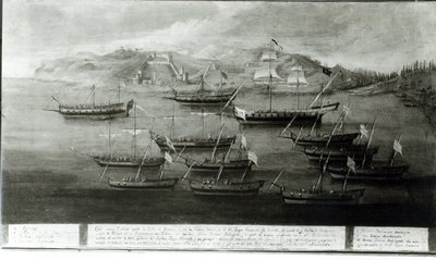 De Venetiaanse vloot geleid door Kapitein Ivanovich da Dabrota tegen Turkse Piraten bij Durazzo, 1756 door Italian School