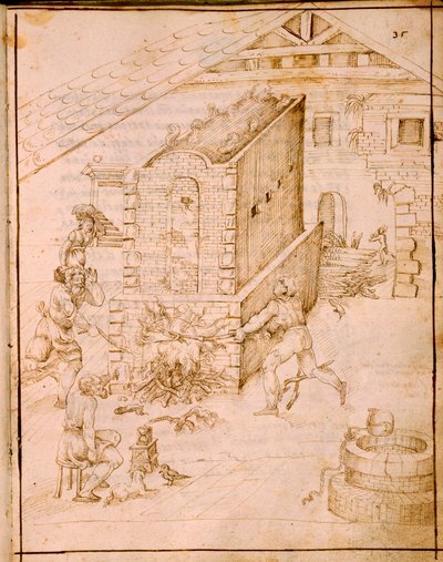 De oude kunst van het maken van vaten, 1589 door Italian School