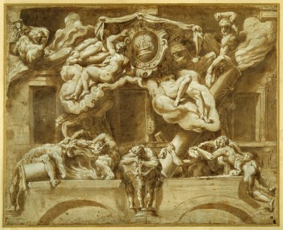 De gevel van Casa Orsi, naar Lelio Orsi door Italian School