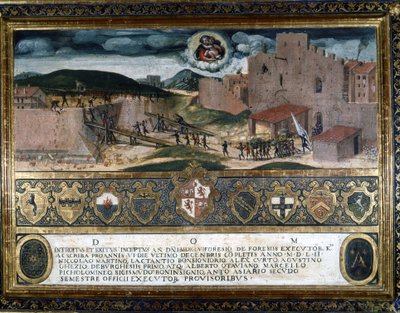 De inwoners van Siena vernietigden het fort gebouwd door de Spanjaarden van Karel V. 1552. door Italian School