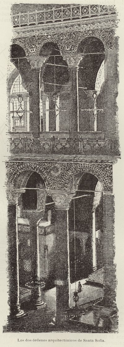 De twee architectonische orden van Santa Sofia door Italian School