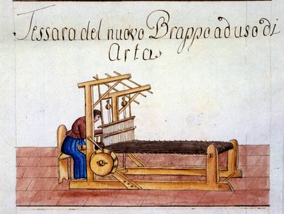 Het weven van wol. 1807. Archivio di stato de Milaan door Italian School