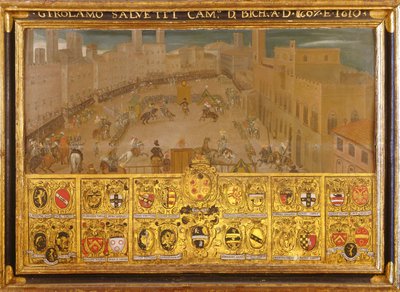 Toernooi op de Piazza del Campo, Siena, 1607-10 door Italian School