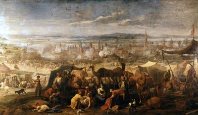 Turks kampement nabij Wenen tijdens het beleg in 1683. Wenen, Arsenal Museum door Italian School
