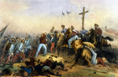 Eenheid van Italië: Slag bij Milazzo in Sicilië op 20/07/1860. Giuseppe Garibaldi