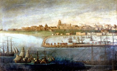 Eenwording van Italië: expeditie van de Duizend of Roodhemden onder leiding van Giuseppe Garibaldi. De ontscheping in Marsala, Sicilië. Anoniem schilderij. Milaan Museo del Risorgimento door Italian School