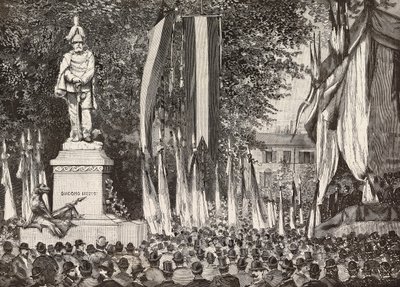 Onthulling van het monument voor generaal Giacomo Medici, Milaan door Italian School