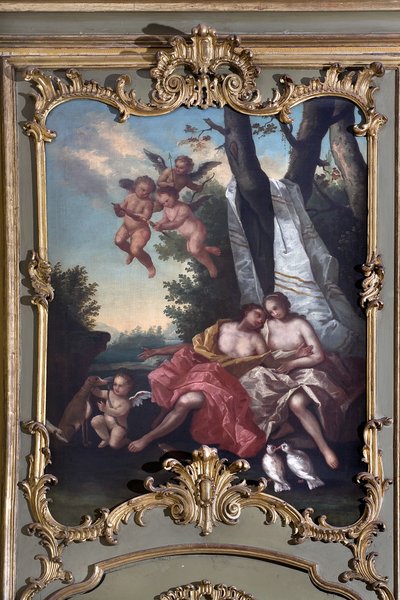 Venus en Adonis door Italian School