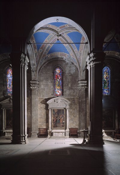 Zicht op de kathedraal van Lucca door Italian School