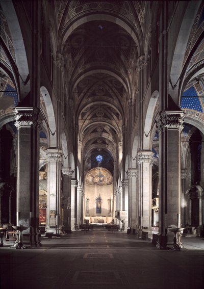 Zicht op de kathedraal van Lucca door Italian School