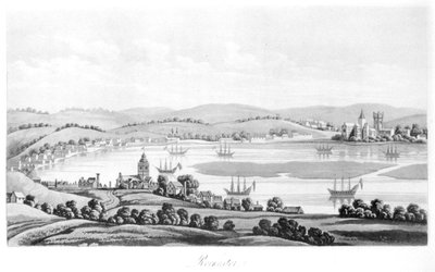 Zicht op Rochester in 1669, uit Travels of Cosimo III, Groothertog van Toscane, door Engeland tijdens het bewind van Karel II, Engelse vertaling, gepubliceerd in 1821 door Italian School
