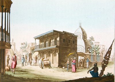 Straatbeeld in Calcutta, uit 