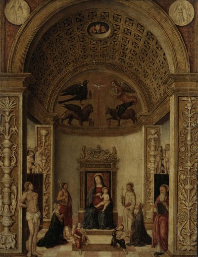 Maagd en Kind op de Troon, ca. 1500-20 door Italian School