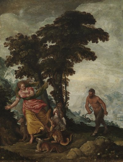 Deugd achtervolgd door Ondeugd, ca. 1570-1600 door Italian School