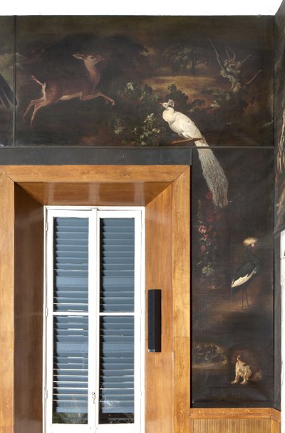 Witte Pauw, Ree en Grijze Kroonkraanvogel, Mythe van Orpheus door Italian School