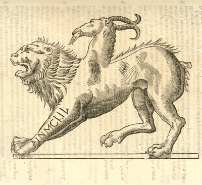 Illustratie van Monstrosae cuiusdam Chimaerae uit Aldrovandis Geschiedenis van Monsters, 1642 door Italian School