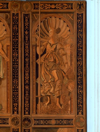 Detail van een van de deuren in de Sala degli Angelo, Palazzo Ducale, Urbino door Italian School Italian School