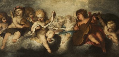 Muziekmakende engelen door Italian School Italian School