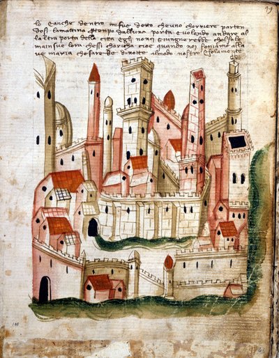 Uitzicht op de stad Jeruzalem, uit Libro d