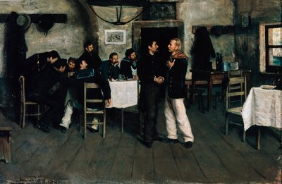 Ontmoeting van Giuseppe Garibaldi en Giovanni Battista Cuneo in Taganrog, haven aan de Zwarte Zee in 1833 door Italo Nunes Vais