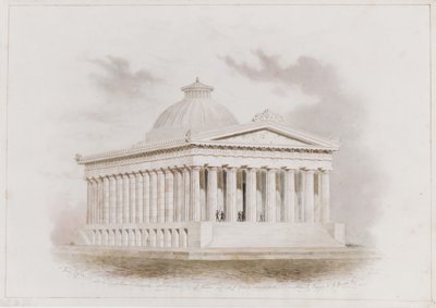 U. S. Douanehuis, New York perspectief, 1834 door Ithiel Town
