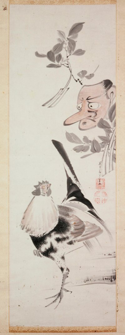 Haan en Tengu-masker, c.1775 door Ito Jakuchu