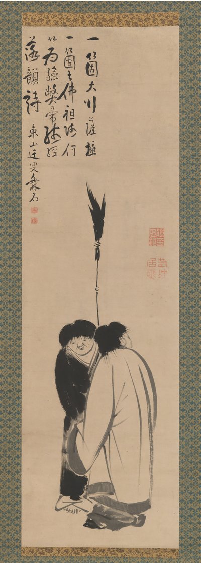 Hanshan en Shide Japans: Kanzan en Jittoku, eind 18e eeuw door Ito Jakuchu