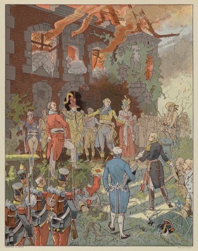 Scène uit La Dame de Gai-Fredon, door Quatrelles (Ernest L
