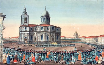Volksmilitie Ontvangen op het Sint-Isaacplein in Sint-Petersburg, 1815 door Ivan Alexeyevich Ivanov